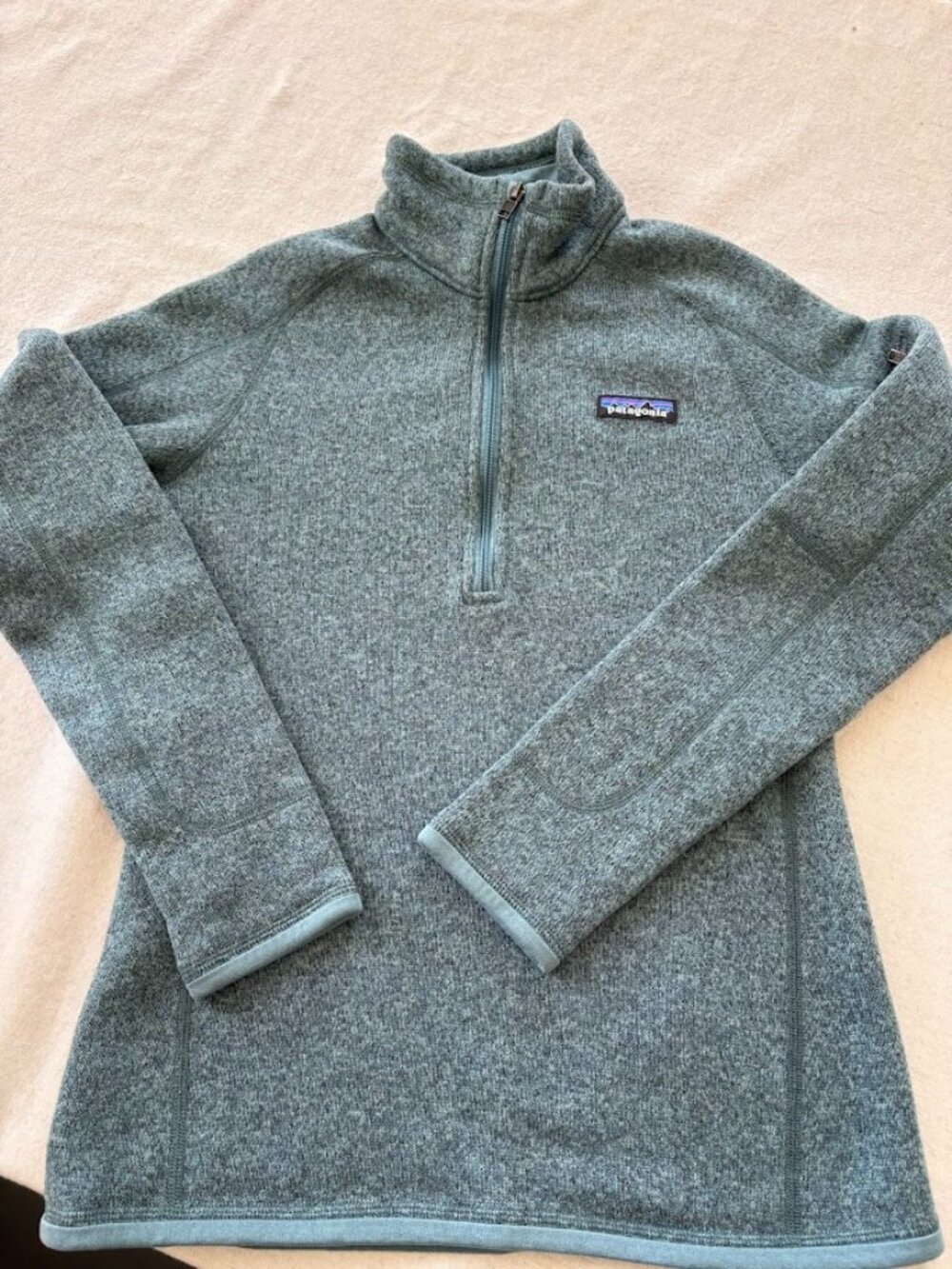 PATAGONIA Women's Better Sweater 1/4 Zip Heathered Green size XS